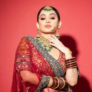 Kenisha Awasthi Instagram - Stills from a recent shoot for the  Bridal wear collection of @paaneri_dadar 

Makeup - @makeover_rituu 

Hair -@sunitahairstylist