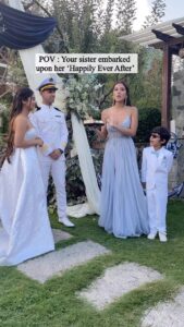 Krishna Mukherjee Instagram - One year ago, I witnessed the most beautiful ceremony ever, it was the celebration of love conspired by universe.. and i would forever be grateful to that trip to Cordelia Cruise that made me a medium of how they met.. Happy Engagement Anniversary my cuties ♥️ 🧿 . I love you both 🤗