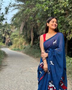 Krishna Mukherjee Instagram - Wrapped In Tradition, Draped In Grace. Saree from Shantiniketan ♥️