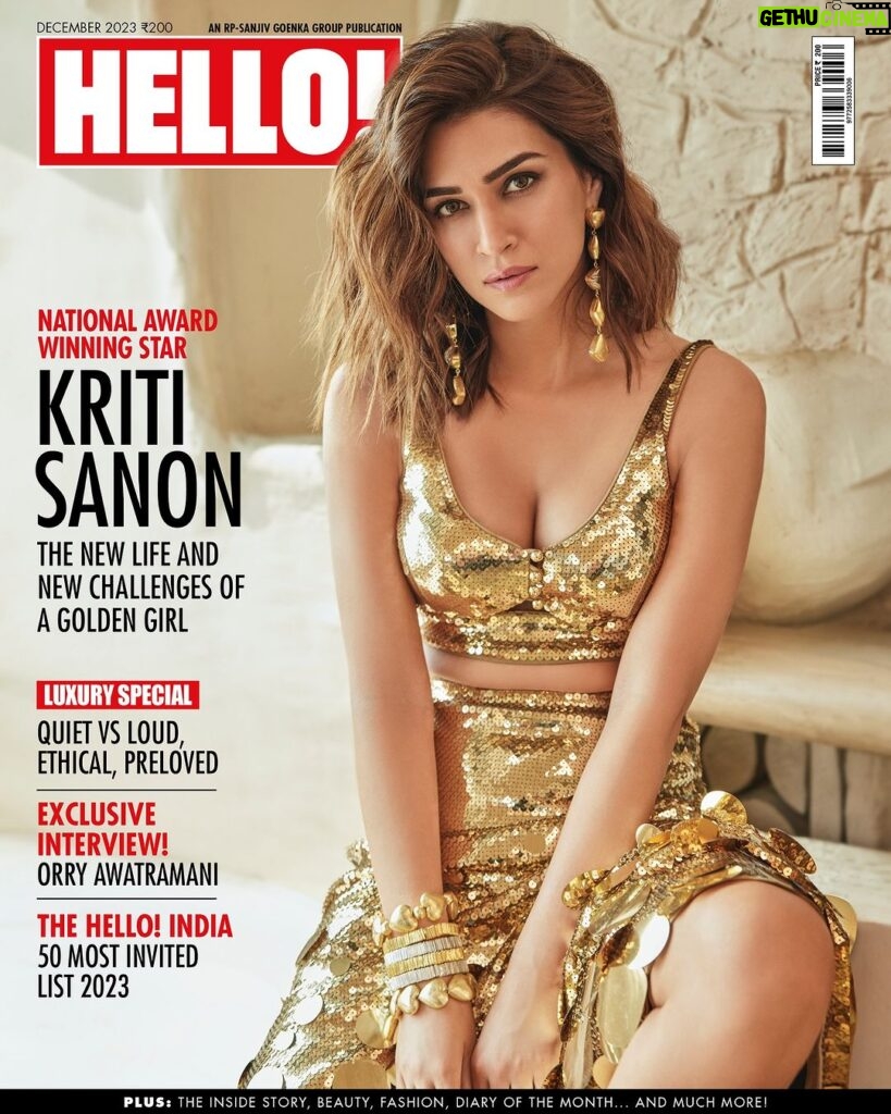 Kriti Sanon Instagram - #HELLOCover: All that glitters is... Kriti Sanon! Our December cover star (@kritisanon) is on cloud nine right now. And why wouldn’t she be? Having worked in the movies for less than a decade, the young actress has already won the prestigious National Film Award for her fabulous work in 'Mimi'. Join this talent powerhouse on her victory lap, as HELLO! delves into her acting prowess, grounded approch and thriving career in our December issue. Grab your copy by clicking the link in bio, now! Text: Nayare Ali @nayareali Photos: Rohan Shrestha @rohanshrestha Creative Direction: Avantikka Kilachand @avantikkak Assisted By: Jhanvi Khatwani @jhanvikhatwani_ Styling: Sukriti Grover @sukritigrover, Vani Gupta @vanigupta.23 and Baishali Baruah @bitofbash Hair: Aasif Ahmed @aasifahmedofficial Hair Assisted By: Sheetal Keshri Make-Up: Adrian Jacobs @adrianjacobsofficial Make-Up Assisted By: Rehan Raza Khan Location Courtesy: Bastian — At The Top @bastianmumbai Wardrobe: Rabanne H&M (@hm x @rabanne) bralette and skirt #kritisanon #decembercover #kritisanonfans #mimi #nationalawardwinner