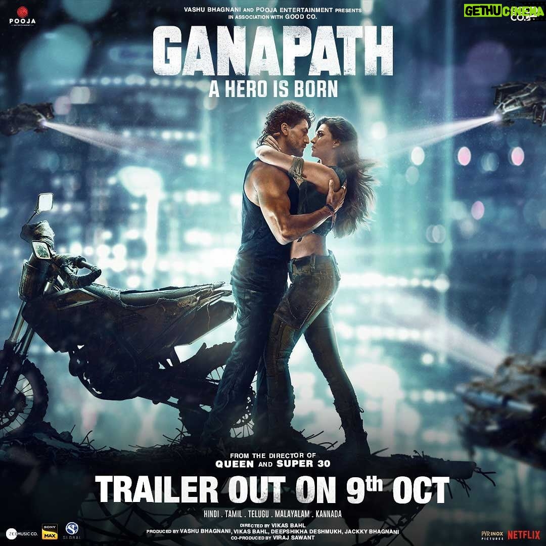 Kriti Sanon Instagram - Apno ke liye marne aur maarne aa raha hai woh. #Ganapath Trailer Out On 9th October. @amitabhbachchan @vashubhagnani @tigerjackieshroff @kritisanon @jackkybhagnani #VikasBahl @deepshikhadeshmukh @pooja_ent @virajsawant #GoodCo @slglobal001 @zeemusiccompany @elliavrram @ziadmbakri @official.girishkulkarni @rahman_actor @shruthymenon @jameel.mumbai @pvrpictures
