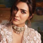 Kriti Sanon Instagram - Contrary to the against-all-odds love stories she portrays onscreen, the rigours of showbiz have left Kriti Sanon (@kritisanon) with little time for one of her own. Now, she's been getting in touch with her inner self and understanding what she truly seeks in a partner. Tap the link in bio to read the full cover story of the Vogue Wedding Book, available with the November-December issue. Photographed by: Nishanth Radhakrishnan (@nishanth.radhakrishnan) Styled by: Jahnvi Bansal (@jahnvibansal) Consulting art director: Nandini Shukla (@nandinishukla__) Words by: Hasina Jeelani (@words.by.hasina) Makeup artist: Adrian Jacobs (@adrianjacobsofficial) Hair stylist: Aasif Ahmed (@aasifahmedofficial) Production by: P Production (@p.productions_) Blouse, bolero; both Falguni Shane Peacock (@falgunishanepeacockindia). Choker, Raniwala 1881 (@raniwala1881). #kritisanon