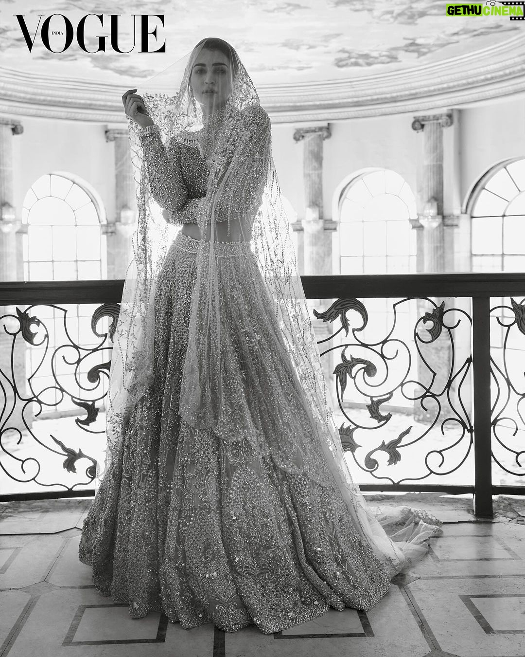 Kriti Sanon Instagram - "The industry can become more accessible for outsiders if we start creating equal opportunities—if you're launching someone from the industry, make sure you're also giving space to someone who doesn't belong but is probably more talented," says Kriti Sanon (@kritisanon). Tap the link in bio to read the full cover story of the Vogue Wedding Book, available with the November-December issue. Photographed by: Nishanth Radhakrishnan (@nishanth.radhakrishnan) Styled by: Jahnvi Bansal (@jahnvibansal) Consulting art director: Nandini Shukla (@nandinishukla__) Words by: Hasina Jeelani (@words.by.hasina) Makeup artist: Adrian Jacobs (@adrianjacobsofficial) Hair stylist: Aasif Ahmed (@aasifahmedofficial) Production by: P Production (@p.productions_) Blouse, lehenga, veil; all Falguni Shane Peacock (@falgunishanepeacockindia). Earrings, Raniwala 1881 (@raniwala1881). #kritisanon