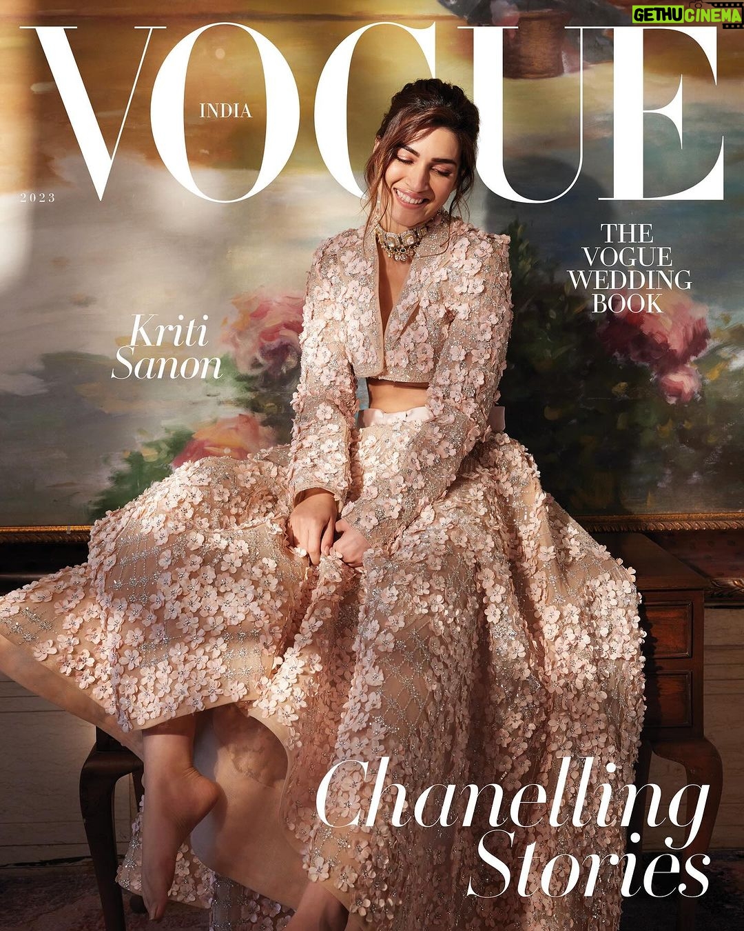 Kriti Sanon Instagram - Kriti Sanon (@kritisanon) is riding the crest of the wave, thanks to her recent National Award win for best actress. In an introspective mood, she lets Vogue in on how an engineering graduate without industry connections got here, where she hopes to see herself five years from now and why she's probably going to need another National Award-win to raise her manifestation game. Tap the link in bio to read the full cover story of the Vogue Wedding Book, available with our November-December issue on stands now. Photographed by: Nishanth Radhakrishnan (@nishanth.radhakrishnan) Styled by: Jahnvi Bansal (@jahnvibansal) Consulting art director: Nandini Shukla (@nandinishukla__) Words by: Hasina Jeelani (@words.by.hasina) Makeup artist: Adrian Jacobs (@adrianjacobsofficial) Hair stylist: Aasif Ahmed (@aasifahmedofficial) Production by: P Production (@p.productions_) Bolero, lehenga; both Falguni Shane Peacock (@falgunishanepeacockindia). Choker, Raniwala 1881 (@raniwala1881). #kritisanon