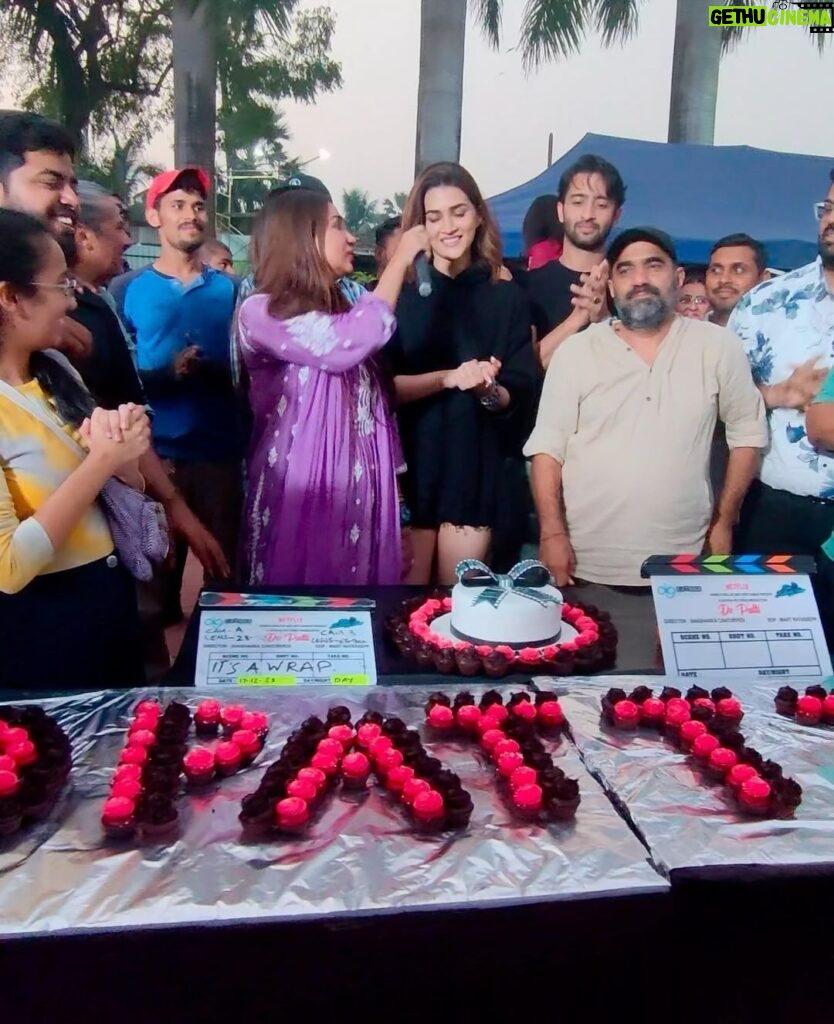 Kriti Sanon Instagram - Every film has a piece of my heart in it, but some have my soul too.. #DoPatti has had my heart, soul, brain, love, tears, dreams and more.. My first as a producer under @bluebutterflyfilmsofficial and I’ve thoroughly enjoyed this creative journey!! 🥹🥹 As my heart sinks knowing that this ride has come to an end, I’m grateful for the beautiful memories and the even more beautiful people who made it so special!❤️ @kanika.d my brilliant writer and co-producer- I lovveee your passion for films and I’m so glad we did this together! here’s to telling many more exciting stories together 😘❤️ @beatnikbob5 you’ve created magic with your vision & your quirky way of looking at basics! And oh yes, You’re one of the coolest directors I’ve worked with! 🤟🤗💖 @kajol ma’am I’m so so glad I got to work with you again!! I love that you are so real in a not-so-real world! Thank you for always helping me give my best! ❤️❤️ @tanviazmiofficial ma’am you are a rockstar! I love you and I’m so glad I got to know you! Thank you for being so warm and amazing! ❤️🤗 @shaheernsheikh can’t wait for the world to see you shine bright in your debut!! ✨ Glad to have found a friend in you! 🫶🏻May this be the beginning of a beautiful new journey in your life! ❤️ @martratassepp Martyyy you are brilliant and this film wouldn’t have been what it is without you! Thank you for shooting it so passionately! And last but not the least thank you @netflix_in #Monica @ruchikaakapoor and the entire team for making this beautiful story come to life!! Releasing 2024! Cant wait! @bluebutterflyfilmsofficial @kathhapictures
