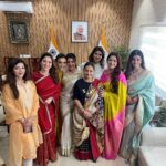 Lakshmi Manchu Instagram - As I strolled through the hallowed halls of our new Parliament, I had the immense privilege of bearing witness to the historic Women's Bill being passed in the Rajya Sabha. My heart swells with gratitude as I extend my heartfelt thanks to Modi Ji and Anurag Thakur Ji for bestowing upon me the honor of being part of this monumental moment in our nation's history. Today, I stand on the precipice of a day that will forever be etched in my memory, a day I shall cherish till my last breath. My fervent hope is that I not only live to see a future where women are granted a resounding 50% of equal rights but that this day becomes a beacon of progress. It's time to elevate our aspirations, for it's disheartening to note that this bill has been presented five times, and its approval has been unjustly denied. Let our nation march forward, unified and determined, to secure equal rights for all. Jai Hind 🇮🇳 [New Parliament Building, Samvidhan Sadan, India Parliament, Parliament House, Indian Democracy, Lok Sabha, Rajya Sabha, BJP, Architecture India, Historic Buildings, Indian Heritage, Women Reservation Bill, Naari Shakti]