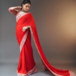 Lavanya Tripathi Instagram - There is a shade of red for every woman.. . . ▫️Styled by: @ashwin_ash1 & @hassankhan_3 ▫️Saree - @taruntahiliani ▫️Jewellery @vegasri_goldanddiamonds ▫️Shot by - @ishan.n.giri