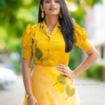 Lavanyaa Instagram - decide every morning that you are in a good mood 😊 Outfit from @sambhaviboutique PC: @kanyamedia #lavanya #racermovie #tamilmovie #tamilsongs #tamilponnu #tamilsong #tamilcinema #tamilstatus #tamilactress #tamilserial #yellow #tamilserial #ootd #outfits #outfitoftheday #skirt #top #styling #iplt20 #hairstyles #vintage #love #instagood #instagram #audiolaunch #naturallight #portraitphotography #portrait #photography #shine #photooftheday LV Prasad Studio