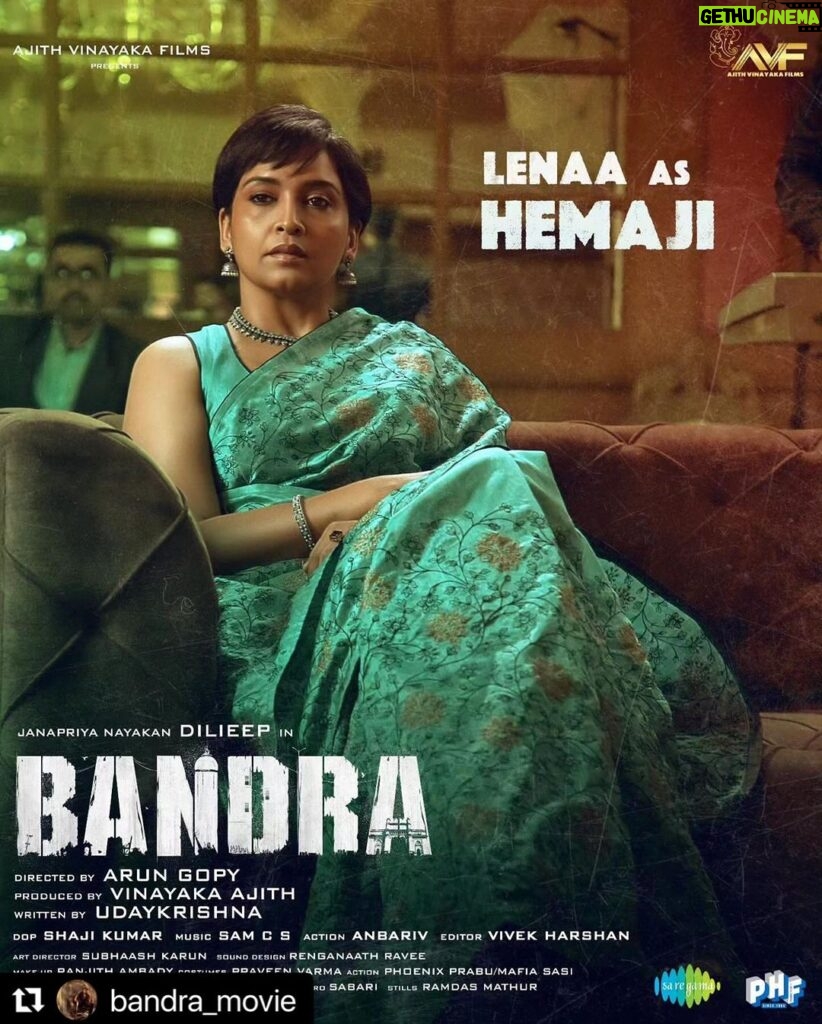 Lena Kumar Instagram - #Repost @bandra_movie with @use.repost ・・・ @lenaasmagazine as Hemaji With her impeccable acting chops she is ready to deliver one of the best outings in career. #Bandra to hit theaters on November 10 Song Link : https://youtu.be/MMO5Askw3Ak @bandra_movie @dileepactor @tamannaahspeaks @imarungopy @ajithvinayakafilms udayakrishna_ @samcsm @vivek__harshan @shajikumarofficial @renganaath @thedinomorea @rajveerankursingh @darasingkhurana @lenaasmagazine @inst.prasanna @anbariv_action_director @ram_parthan @ranjithambady pravn_vrma @sarathkumar2222 @johnjeromepattroppy @prince0666_ @Itsmearomal #BinduSajeev @shankar.mahadevan @nakshathra.santosh @rodegautam @b.muralikrishna_ @ajeesh_dasan_ @yazin_nizar @pavithra.chari @sarthak.kalyani @santhosh.varma.5 @_shwetamohan_ @kapilkapilanmusic @vinayaksasikumar @_siddiquelal_ @i_am_ashik_347 @didwinbabu @prosabari_17 @vichu_369 @anand_rajendran_ar @anoop_sundaran @sujith_govind @saregamamalayalam #dileepactor #dileep #janapriyanayakan #actordileep #tamannaahspeaks #imarungopi #ajithvinayakafilmspvtltd #udayakrishna #shajikumarofficial #samcsmusic #vivekharshan #renganaath #ramparthan #ranjithambady #pravnvrma #avf #comingSoon