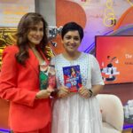 Lena Kumar Instagram - At the #sharjahinternationalbookfair when the gorgeous fitness guru of the Bollywood stars @yasminkarachiwala swapped books with me! A rare and beautiful moment ☺️. #celebrity #fitnessmodel #bollywood #yasminkarachiwala #theautobiographyofgod #perfect #10 #1 #i #god #i=life #spirituality #consciousness #nonduality #books #read #lenaa #lena #actress #author #mindset Sharjah Internation Book Fair @ Expo Center Sharjah