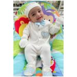 Loveleen Kaur Sasan Instagram - He’s has our whole heart & soul🤍🤍 Let me introduce our second Baby “Prince”🤴🧿 We love you to the sun & back .. coz the moon is too close & our love goes faaaar beyond that 🤍🤍