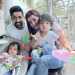 Loveleen Kaur Sasan Instagram - Wishing everyone a very colourful and joyful holiiiiiiiiiii!🌈🌈🥳🤩🧿🎨💃🏼 #happyholi #holicelebration #happytimes #happyholi2022 #colours #kidsfirstholi #holihai #holifestival