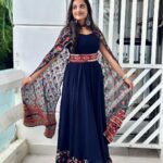 Maanasi G Kannan Instagram - Just loving this dress!💙 Pc : @sridharsena ❤️ Wearing : @vib_ecorner ❤️‍🔥 #maanasi #supersinger #outfit #ammathechadress #instapost