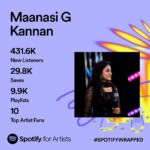 Maanasi G Kannan Instagram – Gratitude, gratitude and only gratitude!!❤️🧿

Thanks to each and every single person!!❤️

#grateful #gratitude #maanasi #singer #artist #spotify #spotifyartist #spotifywrapped
