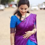 Maanasi G Kannan Instagram - Full homely girl feels 💜 Performed in Super singer junior 9 this week along with @dhanyasri_sai_singer Do watch! 💙 Pc : @shamsaran_official thanks bro! ✨ #maanasi #maanasisupersinger #halfsaree #traditional
