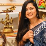 Madhumitha H Instagram - Always Grateful ✨ Saree - @devismulmulcotton #varmahalakshmipooja #tradtional #cottonsaree #begrateful #smilemore #festival #festivetime #smilemore #goddess #lakshmi