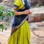 Madhumitha H Instagram - It’s the little things💚🖤 Saree - @mickeyfashions6 #halfsaree #traditional #ethnic #green #smilemore #love #beyourself #villagevibes #traditonallook😍