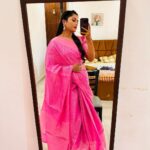 Madhumitha H Instagram - I just wanted to look pretty in pink. Saree by - @shree_roopacollections #saree #pinksaree #lovely #staycute #traditional #smile