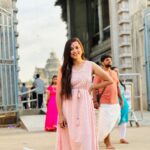 Madhumitha H Instagram - Nothing shakes the smiling heart. This cute dress by @haripriyaa_official 🙊 #smilemore #pink #temple Sringeri