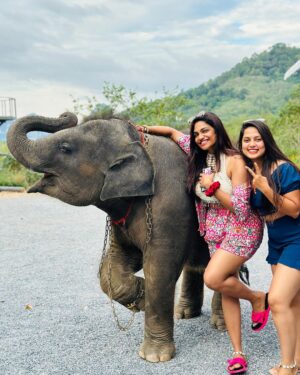 Madhumitha H Instagram - So here it comes! I agreed to the whole trip for this kutty @madhumitha.h_official. She is a beach gurl and i am a mountain wala 😉 and i lov animals. So i had an agreement with her to show me elephant 😝 but she failed it by mistake and i went mad 😠. So later today she tried harder and harder and took me there somehow but we ran out of cash, she pleaded, managed somehow within the money and i was flaunting ♥️♥️♥️ i even got mad that she didn’t click my pics properly so she asked for retake and clicked me again ♥️♥️♥️ em sorry babieeee and ilovuuu the most♥️♥️ never leaving ur side 🤣 cheers to many of my useless fights kuttieeeee🧿🧿🧿 always with u my pysch