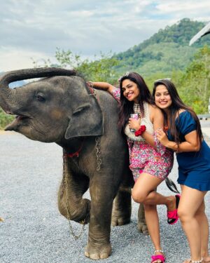 Madhumitha H Instagram - So here it comes! I agreed to the whole trip for this kutty @madhumitha.h_official. She is a beach gurl and i am a mountain wala 😉 and i lov animals. So i had an agreement with her to show me elephant 😝 but she failed it by mistake and i went mad 😠. So later today she tried harder and harder and took me there somehow but we ran out of cash, she pleaded, managed somehow within the money and i was flaunting ♥️♥️♥️ i even got mad that she didn’t click my pics properly so she asked for retake and clicked me again ♥️♥️♥️ em sorry babieeee and ilovuuu the most♥️♥️ never leaving ur side 🤣 cheers to many of my useless fights kuttieeeee🧿🧿🧿 always with u my pysch
