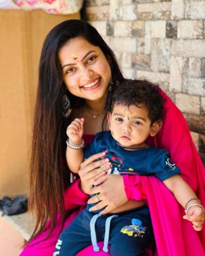 Madhumitha H Instagram - With my lil Ganesha this year❤️

Wishing you all a very HAPPY AND PROSPEROUS GANESH CHATURTHI 🥟✨

Costume - @mickeyfashions6 

#ganeshchaturthi #ganesha #god #godvibes #festival #festive #stayhappy #blessed #nephew #happyganeshchaturthi #stayblessed #traditional #chudidar