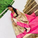 Mahalakshmi Shankar Instagram - Everything is gonna be alright Beautiful soft digital print saree with contract border and blouse from @diva_collections_1