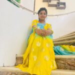 Mahalakshmi Shankar Instagram - Light weight soft party wear saree from @happysamtrendz Attractive multicolour stone jewellery set from @jewellicious_joy Blouse stitched by @lakshmi_lv14