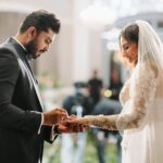 Malavika Jayaram Instagram – 7-12-2023 – my happily ever after moment. 
I walked down the aisle in a pretty white dress with my prince. 
On the eve of our engagement Navaneeth and I exchanged vows in the presence of our family and loved ones. 

Thank you 
@magicmotionmedia 
@elysian.dreamscapes 
@rosantoparekkattil 
@rizwan_themakeupboy 
@montrosegolfresort