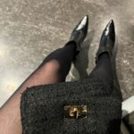 Malvika Sitlani Instagram - 🖤 If black was a mood 🖤 . . . Head to toe in Zara Purse - HM Stockings - Can’t remember 😶🥹