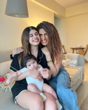 Malvika Sitlani Instagram - Has to be most cherished memory and moment , this !!! 

I love you my darling baby @malvikasitlaniofficial AND the newest baby and apple of our eyes now , Abigail ❤️❤️❤️. 
So proud of my Mals for being the best mom to this wonderful Angel and please know that we will all , always be the Godmoms to take care of Abi baby , to spoil her silly (even though you already hate it) because that’s what we do !! And ofcourse also make sure that baby becomes the bestttttt version of HERSELF !! ❤️❤️❤️. 

I promise to be there for both of you ❤️❤️❤️. 
 
Okay before I start crying myself only , I just want to give the biggest shoutout to Aunty Jen ❤️❤️❤️ for being the best Gran AND the best mom and the best support system for Mals and on a daily to all of us as well !

In our signature style ,
Okkkkay bye ! 

#bestfriends #bff #baby #babygirl #godmother #godchild #sweetheart #family #friendsforever #friendslikefamily