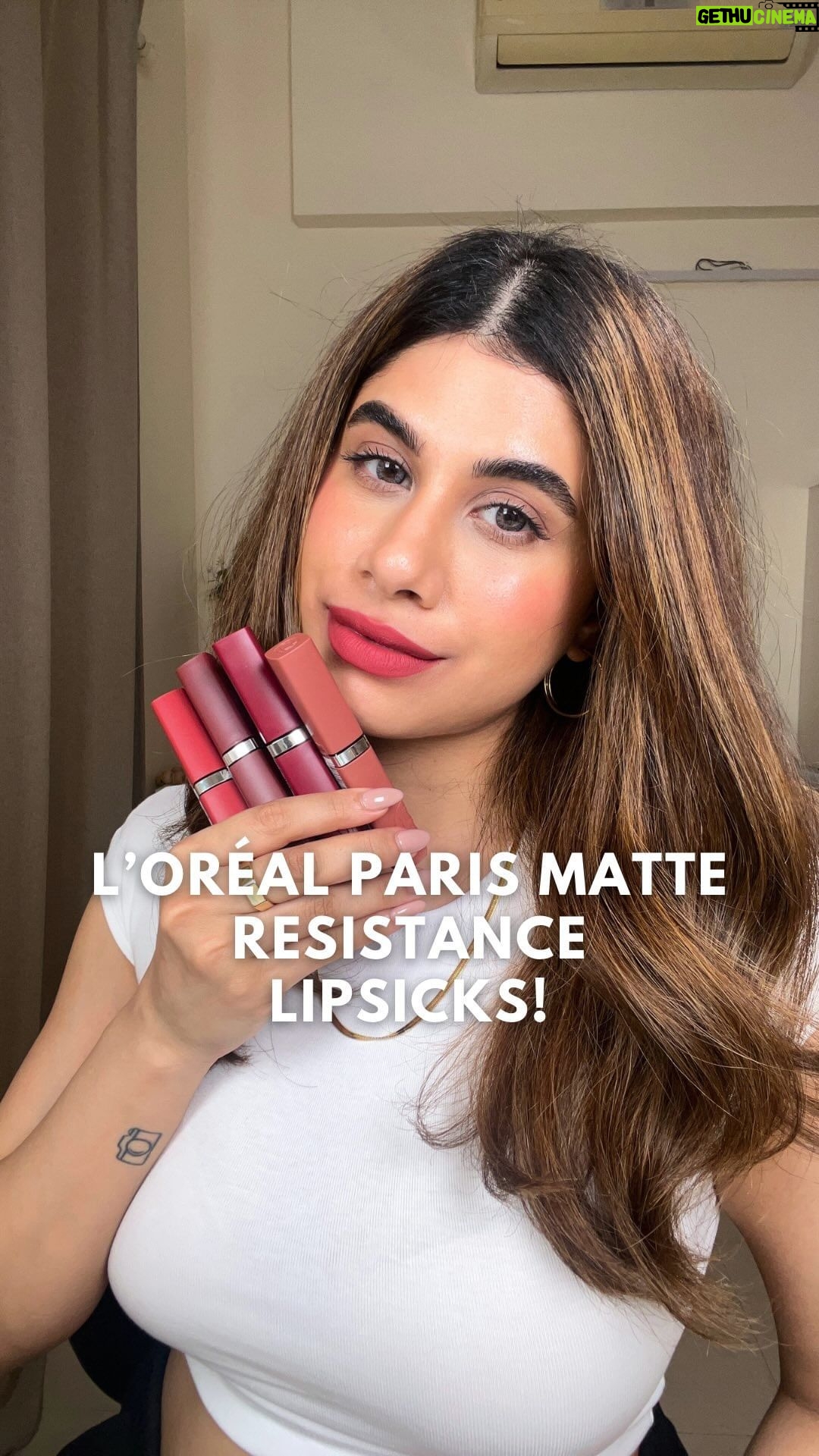 Malvika Sitlani Instagram - For all the times you just want to wear a good liquid lipstick that is transfer resistant and lasts all day, these newly launched infallible matte resistance lipsticks by @lorealparis are Great! ππ Itβs truly a 1 swipe colour pay off and is very comfortable on the lip.π©· They have 9 shades and is available on Nykaa for INR 999/- π«Άπ½ @lorealparis #LOrealParis #LOrealParisIndia #InfallibleLipsThatResist #ResistsEverything #LOrealParisMakeup #LOrealParisMakeup