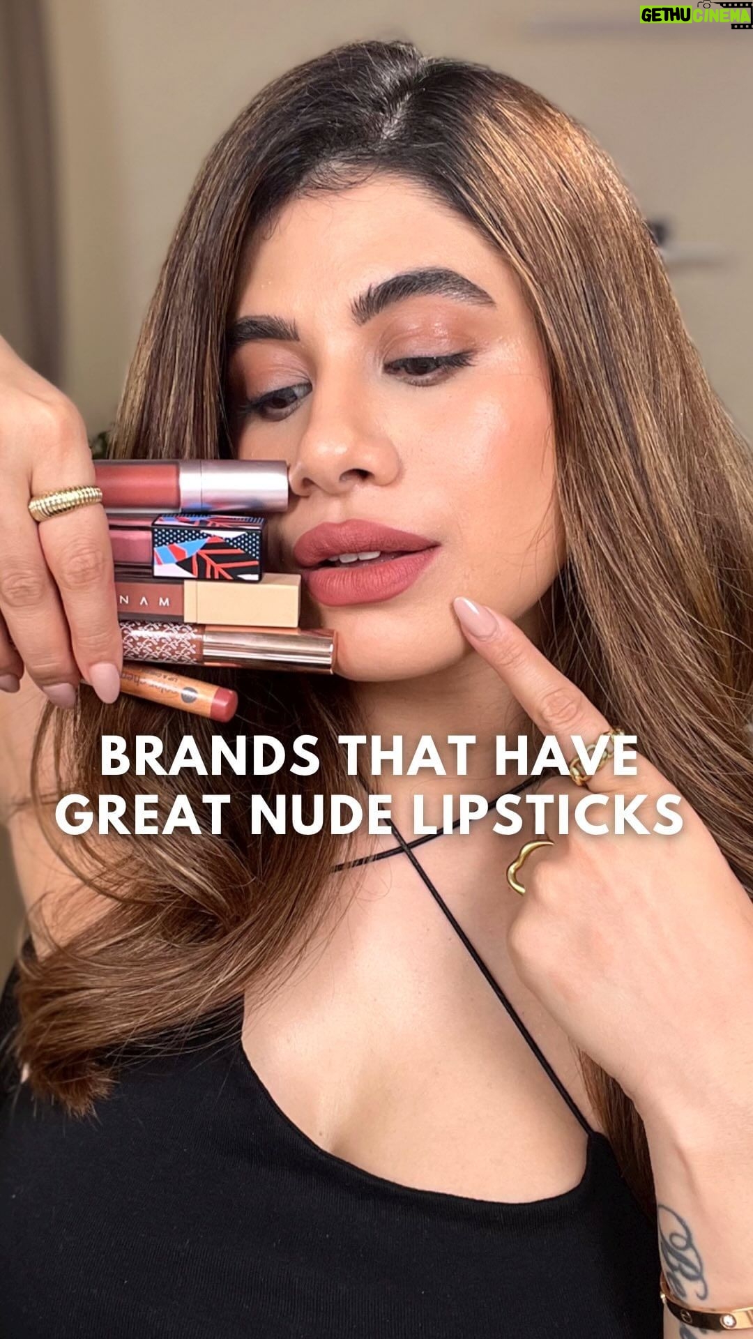 Malvika Sitlani Instagram - These are some great brands that are doing fantastic nude shades! 🫶🏻⭐️ 1. @kirobeauty - Nude Lilly (INR 875/-) 2. @simplynam.beauty - Dolly ( INR 1299/- ) 3. @colorchemistry.in - Cinnomon ( INR 849/-) 4. @kaybykatrina - Belong ( INR 1200/- ) 5. @houseofmakeupofficial - Cinnamon Blush ( INR 599/-) You can check them out on their respective websites or on Nykaa, Tira, Amazon, Myntra 🩷