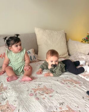 Malvika Sitlani Instagram - It’s Abby day, everyday! 🫶🏻🥹

1. It’s finally December 🎄
2. Walks with Abby ☀️
3. Play date with Rei 🥹👧🏻
4. Graduated to her high-chair! 🪑
5. Chic fashun has begun! 
6. Besties 🎀
7. Met Santa & didn’t love it 🎅😅
8. Dance partner forever 😘
.
.
🙏🏻 Blessed 💕🫶🏻

Abby’s stroller - @nuna_india 🤎