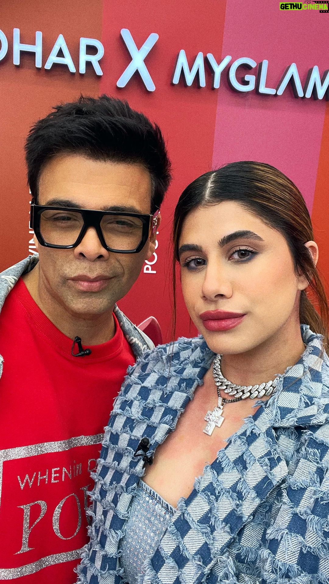 Malvika Sitlani Instagram - When in doubt, pout ✨ Stay tuned for a very fun YouTube video where you guys get to know all about the newest brand on the block - @poutbykaranjohar🩷✨😍 @karanjohar 🥰😘 @goodcreatorco @poutbykaranjohar @myglamm #POUTSquad #MyGlammxKaranJohar #PoutLikeKaranJohar Edit : @crashboombangdigital