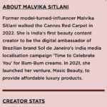 Malvika Sitlani Instagram - ✨😮‍💨💛 On the @forbesindia Top 100 Digital stars in India – and guess what? It's been a wild 8-year ride in this creator world, and we’re celebrating it by being in the top 10! 🙏🏻 I won't lie, imposter syndrome is giving me a run for my money right now, but you know what makes it all worthwhile? YOU! 🙏 The fact that you recognize and appreciate my authenticity as a creator means the world to me 🥹🌸 From watching me on YouTube since 2016 to sticking with me through the ups and downs of my life, your support has been my anchor. 📺🌟 I'm one of the lucky ones who can honestly say, 'I love my job,'. 🥂💕 #ForbesTop100