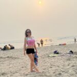 Maryam Zakaria Instagram - So beautiful 🏖️☀️😍 #goa #beach #sunset #beachwear #travelphotography Mandrem Beach, Goa
