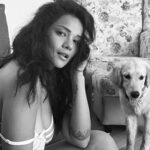 Megha Gupta Instagram - it’s the wild ones that set you free. mana is showing up to be a mini me as I slowly see her personality developing. She’s here to teach me and I certainly am ready for all the lessons. Sunday-ing in a sacred setting 🤍 #sunday #restday #goa #india #bw #bnw #goldenretriever #natural #rest #MeghaGupta