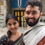 Meghana Lokesh Instagram – Blessed to have visited the great holy places Kanipakam, Tirumala, kalahasthi 🙏🏼 
Felt divine to reach Thirumala on foot by steps with my dear husband, Sarve Jana sukhino bhavanthu! Thank god🙏🏼 
.
.
.
#tirupati #tirumala #kanipakam #kalahasthi 
#feeling #great #powerful #indian #temple #temples #blessed Kapilatheertham Temple Tirupati..