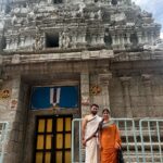 Meghana Lokesh Instagram – Blessed to have visited the great holy places Kanipakam, Tirumala, kalahasthi 🙏🏼 
Felt divine to reach Thirumala on foot by steps with my dear husband, Sarve Jana sukhino bhavanthu! Thank god🙏🏼 
.
.
.
#tirupati #tirumala #kanipakam #kalahasthi 
#feeling #great #powerful #indian #temple #temples #blessed Kapilatheertham Temple Tirupati..