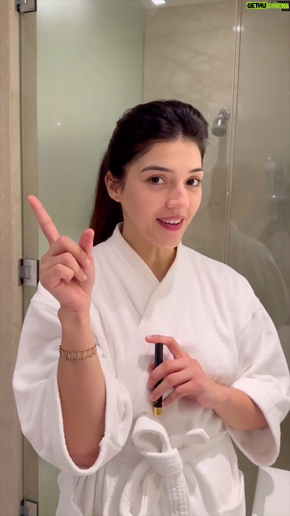 Mehrene Kaur Pirzada Instagram - A sneak peak into gorgeous mehreen ji's usual work day... involving her skincare routine using @hk.glowup products to all the people behind the scenes who help her get ready. Product link in the description of @hk.glowup bio