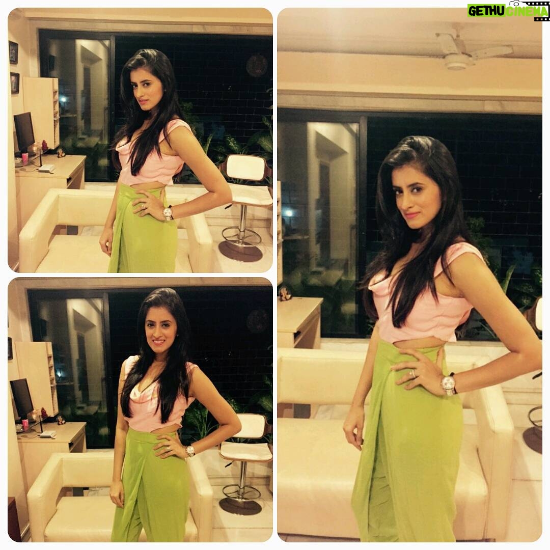 Mihika Verma - 12K Likes - #pink#green#tie&dye#dhoti#jumpsuit#MEbyMeenakshi&Ekta lovely work guys😀😄
