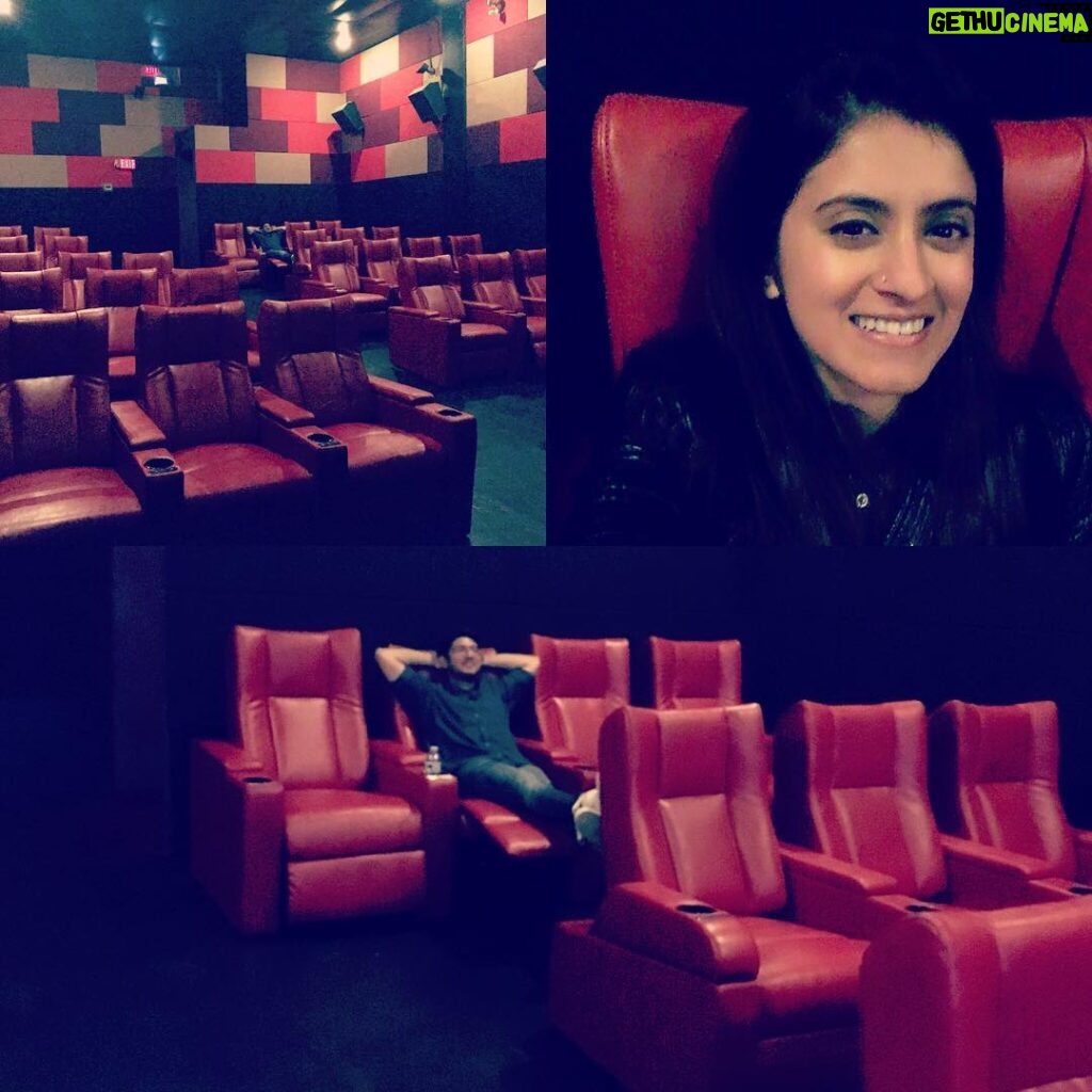 Mihika Verma Instagram - When husband books the whole theatre for Sridevi (NOT) #wedontliveinnewjersey #wenotycoons 😜