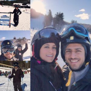 Mihika Verma Instagram - Happpppppppyyyyy New year😃😃I spent the first morning of 2017 skiing. Unlike my #patidev I fell almost every time I tried to come down the slope...and every time I'd fall the trainer would scream GOOD JOB!!!! After my 3rd fall I screamed back and said "how does this fall mean I did a good job?" To which he said "every time u fell u laughed out loud and got up again" - so that's my first lesson of 2017 -its absolutely okay to fall/fail as long u smile n get up again!
After seeing a few highs in the last few years of my professional life, I took a very big step by dropping it all and moving continents! 
I'm sure to a lot of people it seemed thoughtless and unplanned but I have just smiled and laughed through it! There were times I felt "Oh! I have to struggle again and restart my professional journey! How am I going to do it?"
Questions like what will I do? What if I fail?Aren't  I too old to restart?consumed me. The path ahead seemed foggy.But my main struggle still is grappling with "fear of failure". Coming out my comfort zone has not been easy. But I will try and try and try and try till my fear gives up in the face of my optimism. So 2017 bring it on!!! Challenge me😉Everytime u make me fall I will laugh harder and get up.