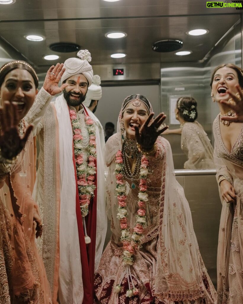 Mukti Mohan Instagram - My lil Golu is married 🥹 It feels like a piece of my heart went with you. I am so happy for you and @whokunalthakur 🙏🏻 Congratulations to my better half for finding her perfect match. May your life be blessed with happiness and bliss ✨ I will miss you terribly 🌸 @muktimohan My partner in everything 😎 📷 @themadeinheaven
