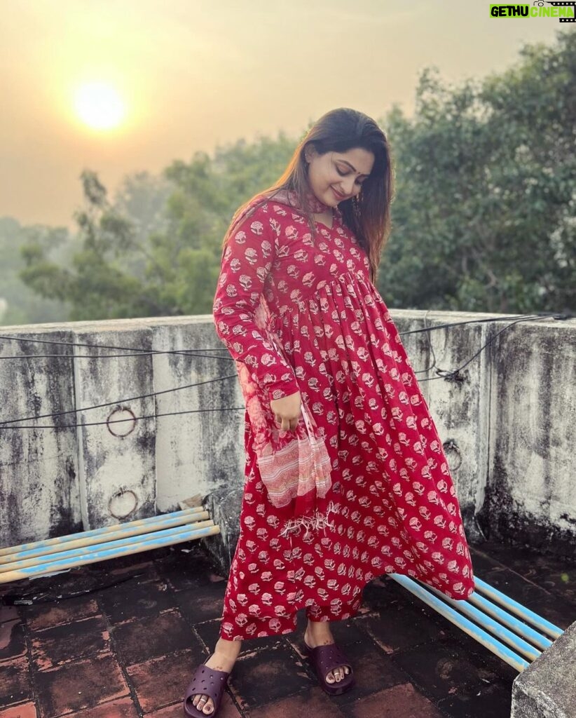 Nakshathra Nagesh Instagram - The most perfect and comfortable cotton anarkali ever! Thank you @vintageclosetofkamali for making my Diwali so beautiful ❤️