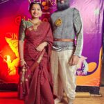 Nakshathra Nagesh Instagram – The first time Raghav and I dressed up for a costume party, and we went as #katappa and #rajamathasivagamidevi 🤓 

Thank you @themadrascommune for organizing something so cool in Chennai. #kollywoodhalloween
