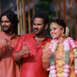 Nakshatra Murthy Instagram - Having these amazing friends with good heart and happy tears around me on my big day ❤️ . @_bharath_jacob_ from Lkg till this day , we could never imagine the journey we have come through….. your my family And the journey will continue 🧿 & @hariii_vishnuu @sam_ronaldo_ . #wedding #friendshipgoals