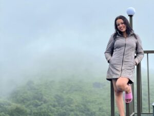 Nakshatra Murthy Instagram - My soul longs for deep forest greens 🌳 , grey laced sky …foggy wisps travelling by . 
…..
Happy soul 🧿☔️ 
Shot by my husband @vijayviruz 😘 
……….
#nature #mist #fog  #cynefin #nakshatramurthy