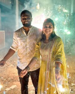 Nakshatra Murthy Instagram - Most beautiful diwali 🪔 🧿 With @vijayviruz 🦌